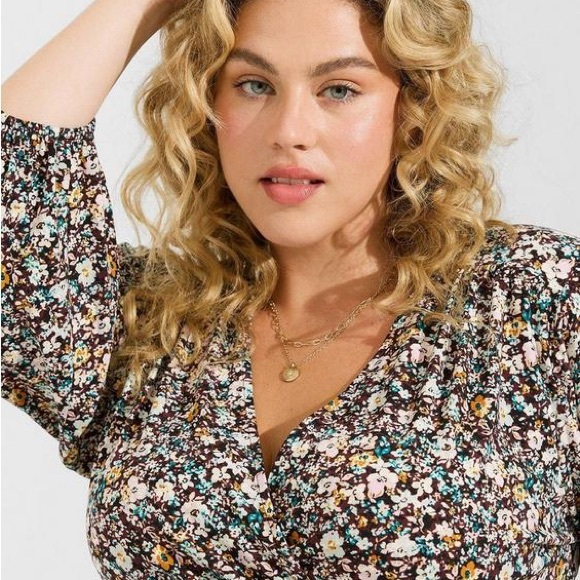 Torrid Mini Studio Knit Surplice Tiered Dress - Picture 3 of 6